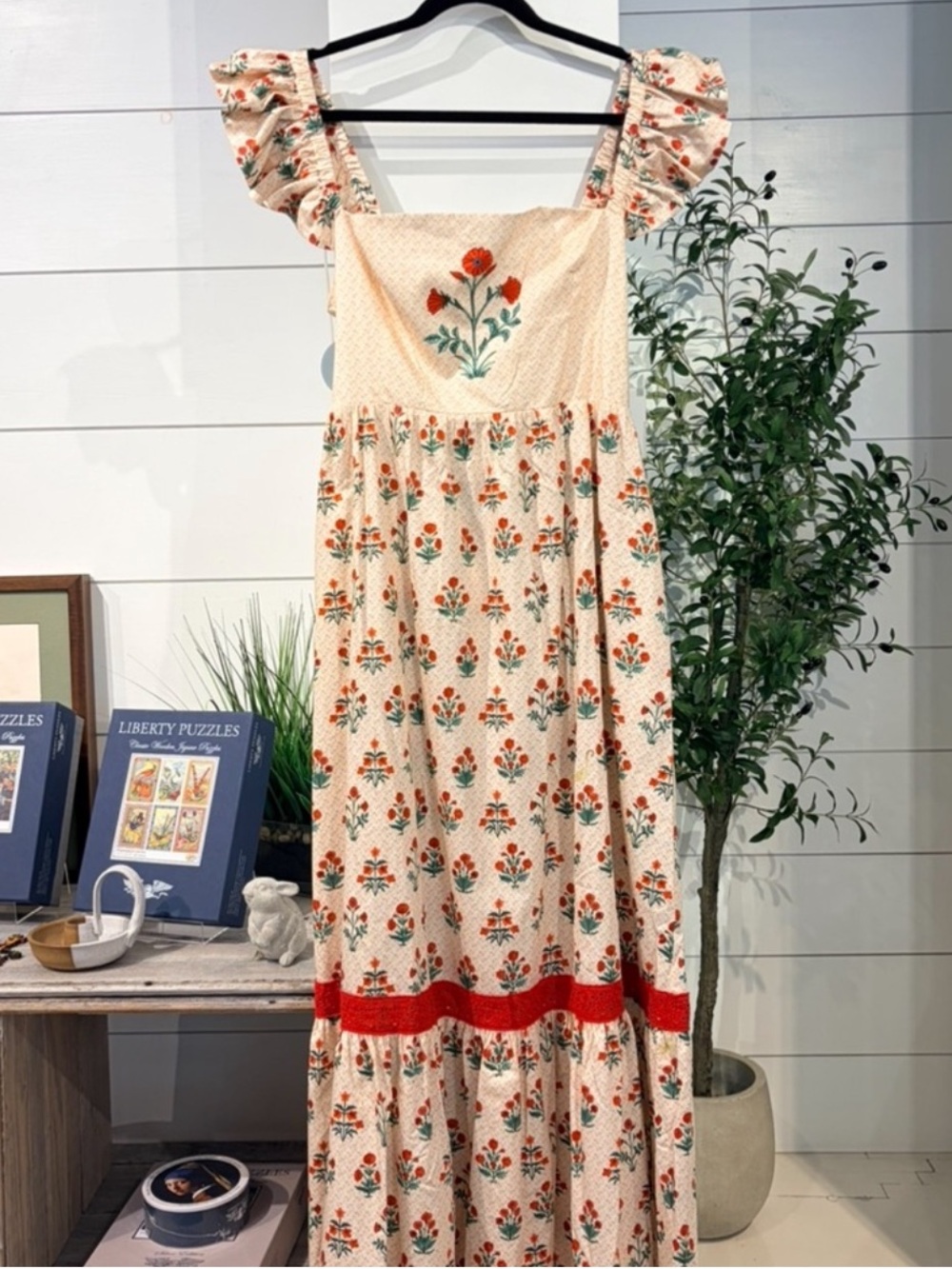 New With Tags Hill House XL Pippa Dress in Poppy Block Print - Picture 2 of 10